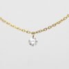 18K Solid Gold Drilled Diamond solitaire necklace