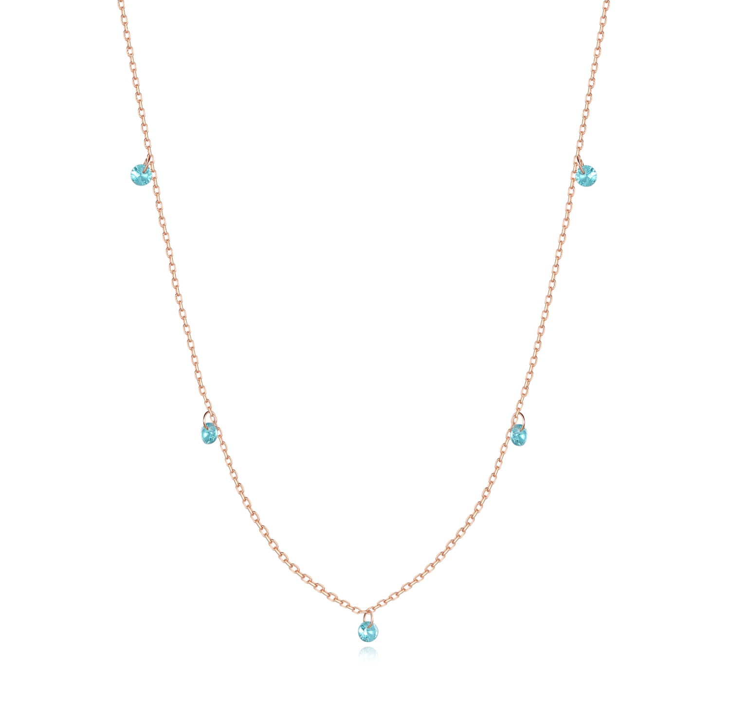14K Solid Gold Paraiba Necklace