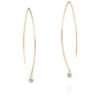 Drilled Diamond Hoop Earrings,14K Solid Gold Earrings, Tiny Gold Earrings, 14K GOLD Moissanite Earrings, Bridal Earrings, Wedding Jewelry