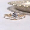 18K gold natural diamond ring engagement diamond ring custom