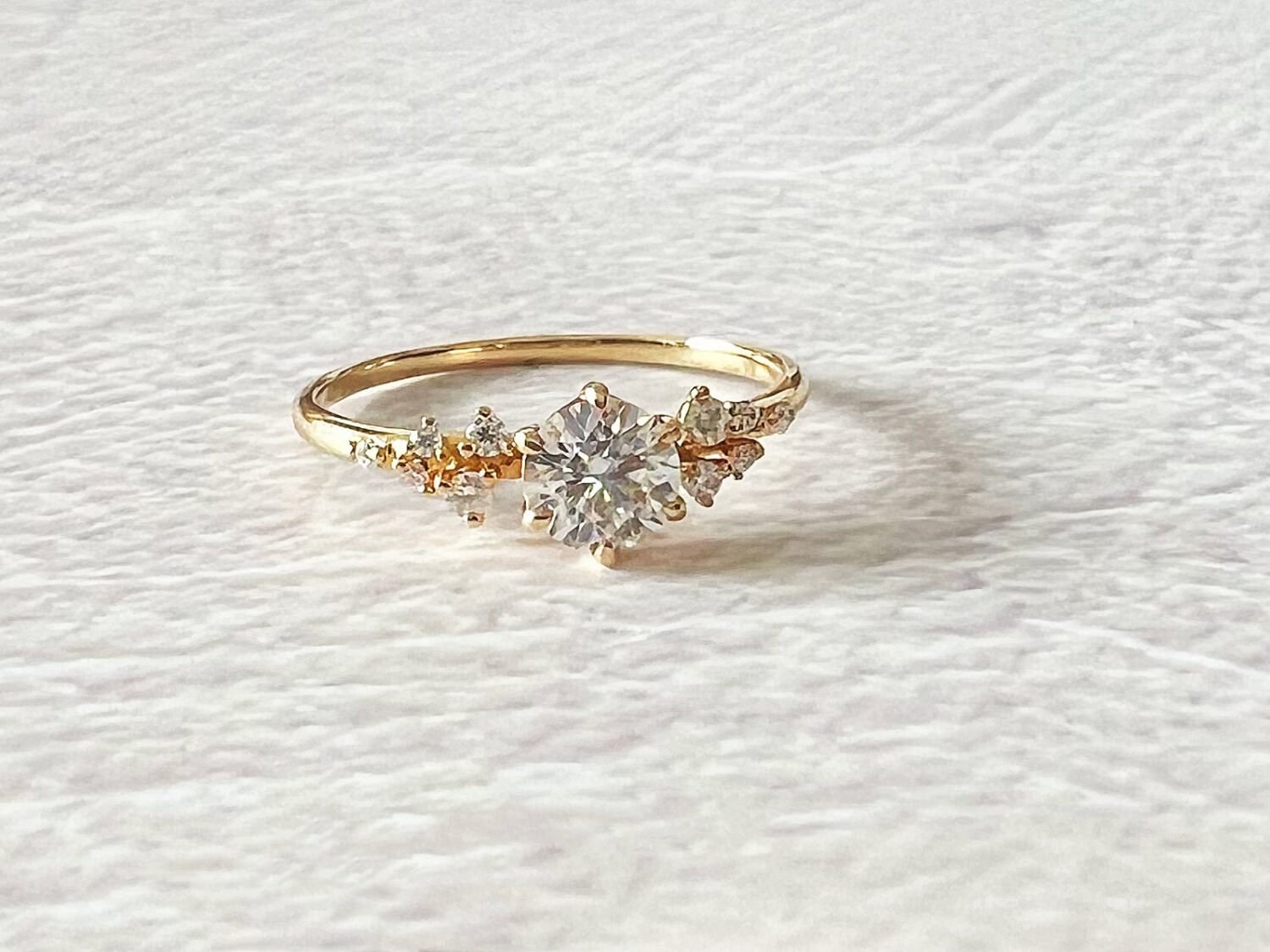 30C32324-1FBF-45EB-BAF2-F1A824C7B2CA-1 18K Solid Gold Cluster engagement ring