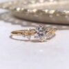 18K gold natural diamond ring engagement diamond ring custom