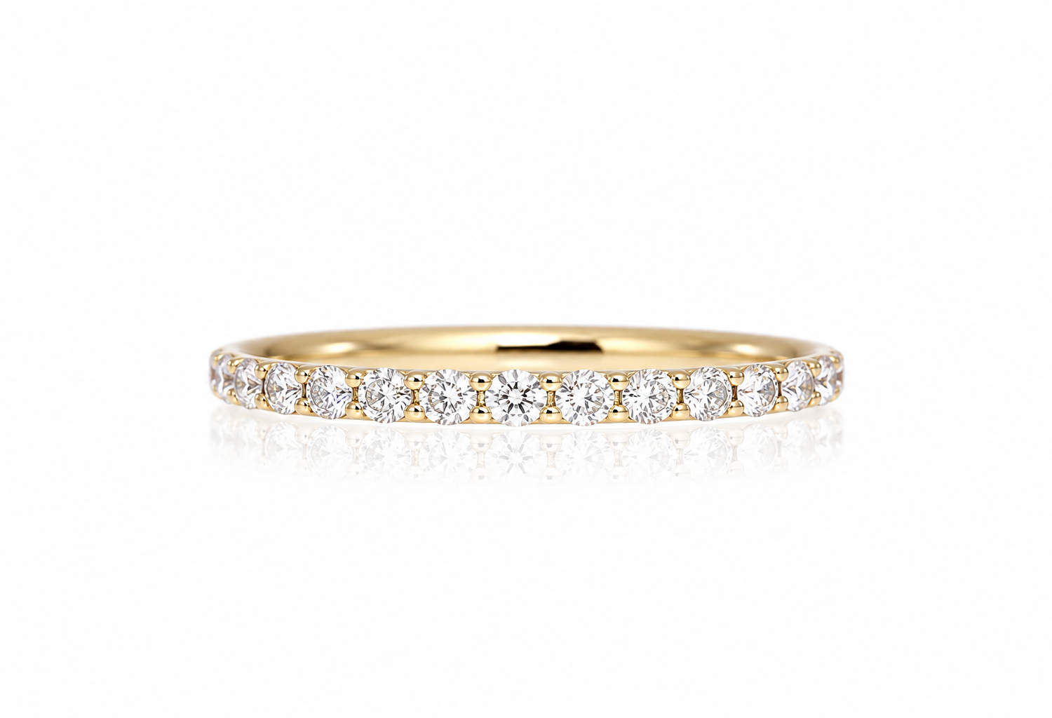 14k Solid Gold Genuine Diamond Eternity Band Wedding Band Stack Ring For Women ，18K Solid Gold Diamond Wedding stacking Band ，