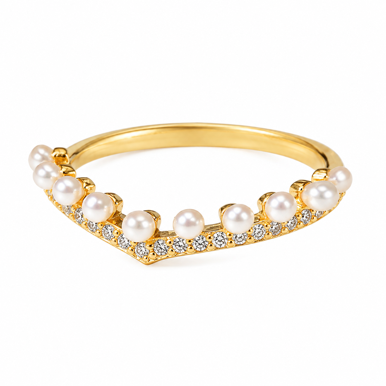 3b2e621d-8d50-4f14-a899-df23479c5772 18K Solid Gold Diamond & Freshwater Pearl Ring