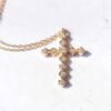 4_d2b9933e-0696-41cc-8df9-52a37a1e0b8f 18K Gold Diamond Cross Necklace | Delicate Vintage Pendant