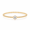 Dainty Natural Diamond Beaded Ring – 0.05 CT Solid Gold