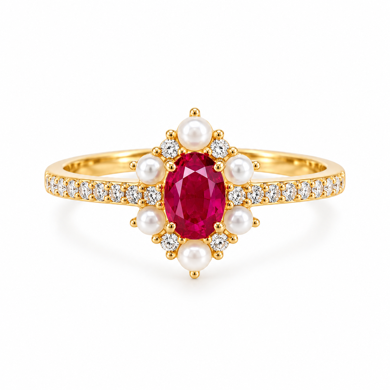 4f87c914-7a8e-4997-ad0e-711d52040e4f 18K Ruby Ring Diamond Engagement Ring