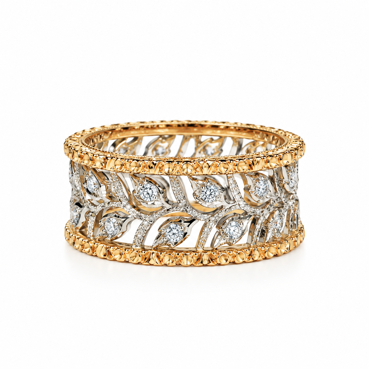 18K Gold Vintage Lace Diamond Ring