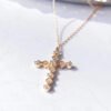 5_e7e70774-dbd5-4225-8148-43fb1bda6f68 18K Gold Diamond Cross Necklace | Delicate Vintage Pendant
