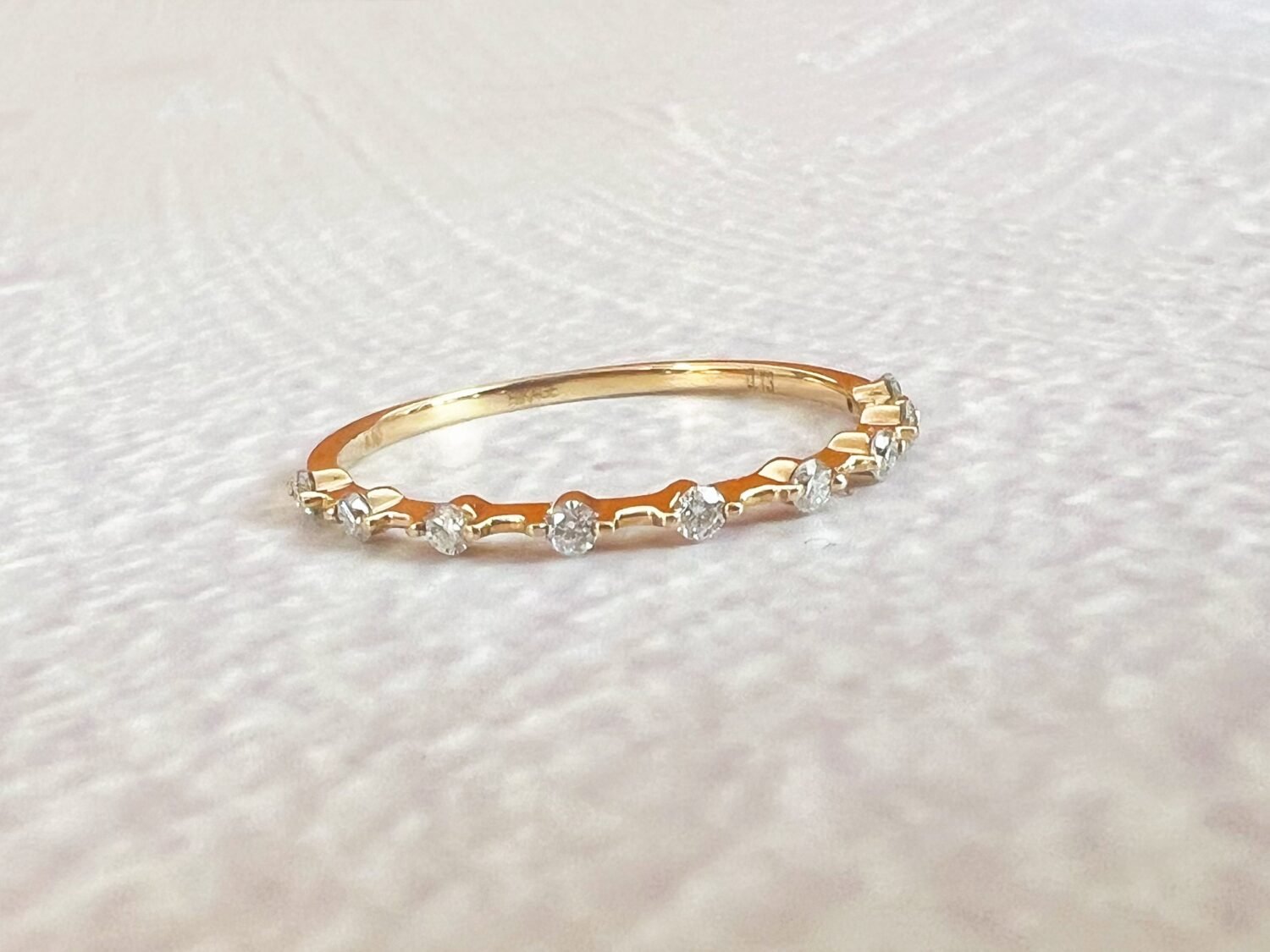 6F631E66-1D3B-430A-90E2-8BBDBAAE7FF9-1 Petite Diamond Distance Band,Mose Code Ring,14K Solid Gold Diamond Ring,14K Moissanite rings,Stacktable Rings,snowdrift rings,wedding bands