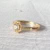 14k Solid Gold Snowflake Moissanite Diamond Milgrain Band Engagement Rings, Minimalist Solitaire Promise Rings, Sparkling Anniversary Ring