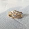 14k Solid Gold Snowflake Moissanite Diamond Milgrain Band Engagement Rings, Minimalist Solitaire Promise Rings, Sparkling Anniversary Ring