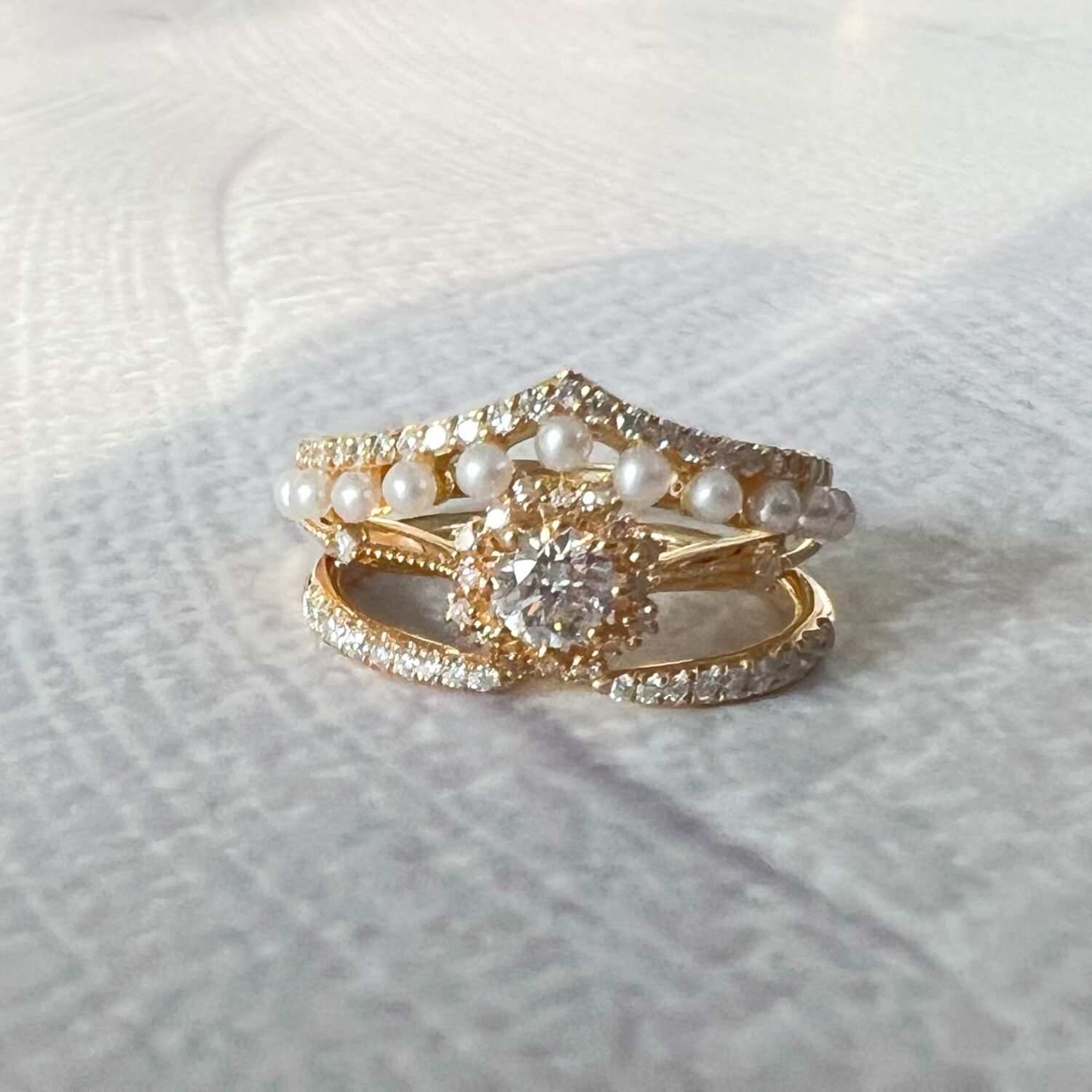 14k Solid Gold Snowflake Moissanite Diamond Milgrain Band Engagement Rings, Minimalist Solitaire Promise Rings, Sparkling Anniversary Ring