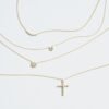 8 18K Gold Diamond Cross Necklace | Delicate Vintage Pendant