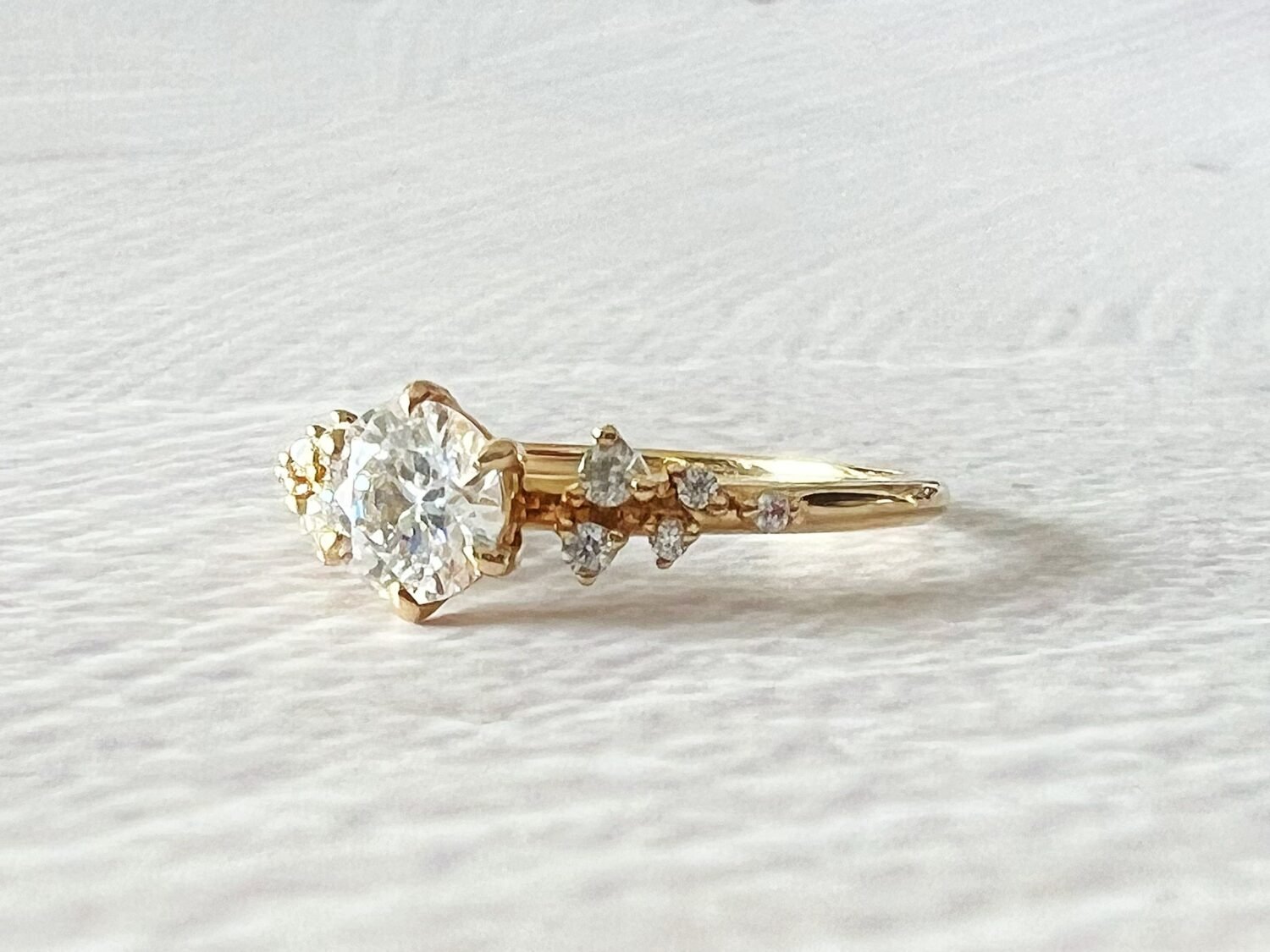 834BB3ED-6BCC-492E-8877-A650587EDCC1-1 18K Solid Gold Cluster engagement ring
