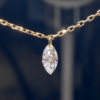 18K Gold 0.50 CT Lab Grown Diamond Marquise Floating Necklace