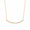 18K Solid Gold Smile Diamond Necklace
