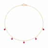 14K Genuine Ruby Necklace, Real Ruby Necklace, Pegion Blood Ruby, 18K Solid Gold Station Necklace， Birthstone Necklace, Bridesmaid Gifts