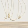 9 18K Gold Diamond Cross Necklace | Delicate Vintage Pendant