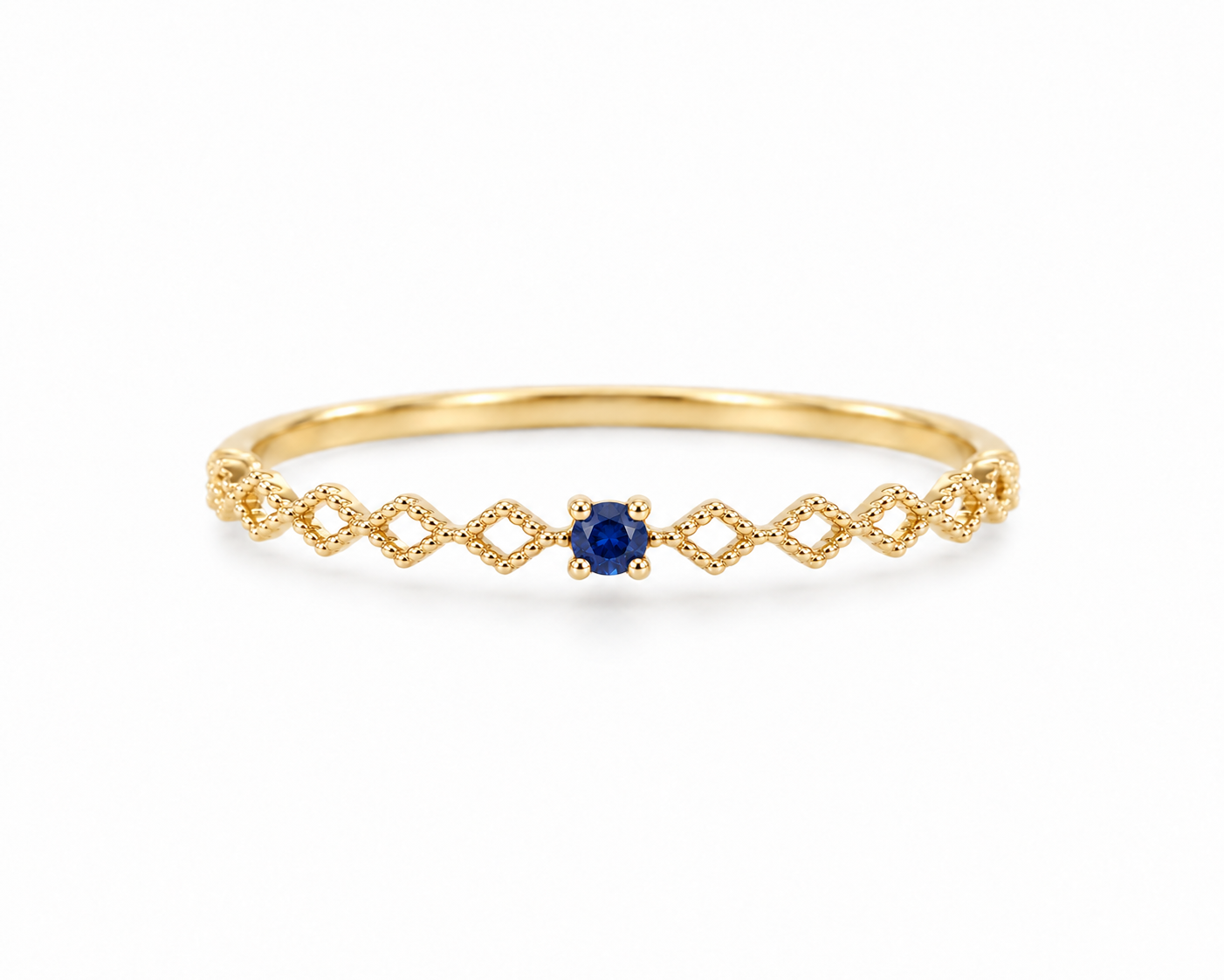 91b19c0b-399d-4b84-9ccd-6580d794b5b3 14k Solid Gold Sapphire Dainty Lace Ring