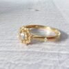 14k Solid Gold Snowflake Moissanite Diamond Milgrain Band Engagement Rings, Minimalist Solitaire Promise Rings, Sparkling Anniversary Ring