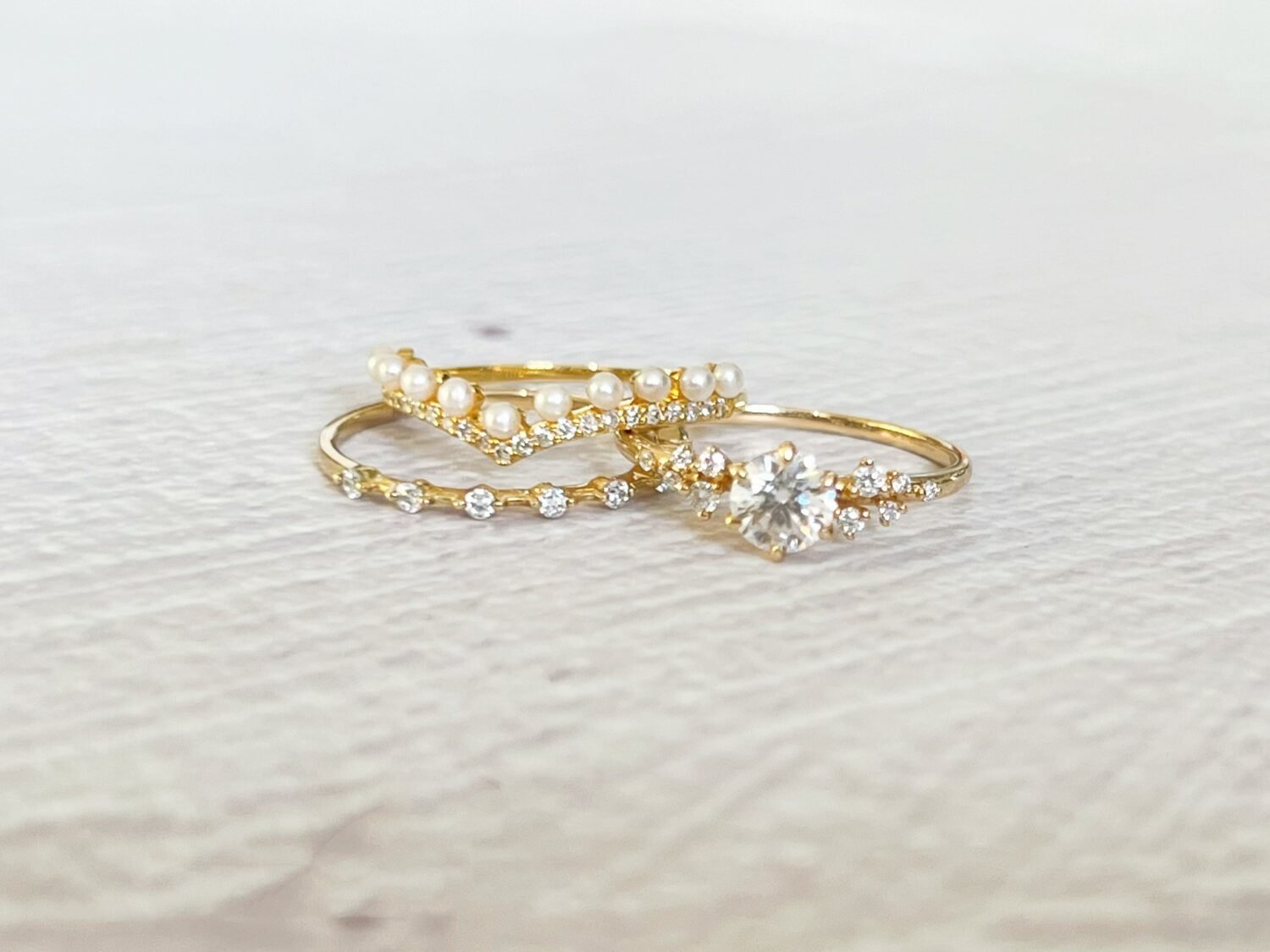 98630A40-5D7F-4A58-80D2-029D8D54CE5D-1 18K Solid Gold Cluster engagement ring