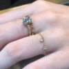 18K Gold Aquamarine Diamond Ring