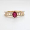 18K Solid Gold Ruby Ring，Ruby Enternity Ring，Ruby Ring Solid Gold