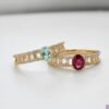18K Solid Gold Ruby Ring，Ruby Enternity Ring，Ruby Ring Solid Gold