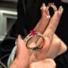 18K Solid Gold Ruby Ring，Ruby Enternity Ring，Ruby Ring Solid Gold