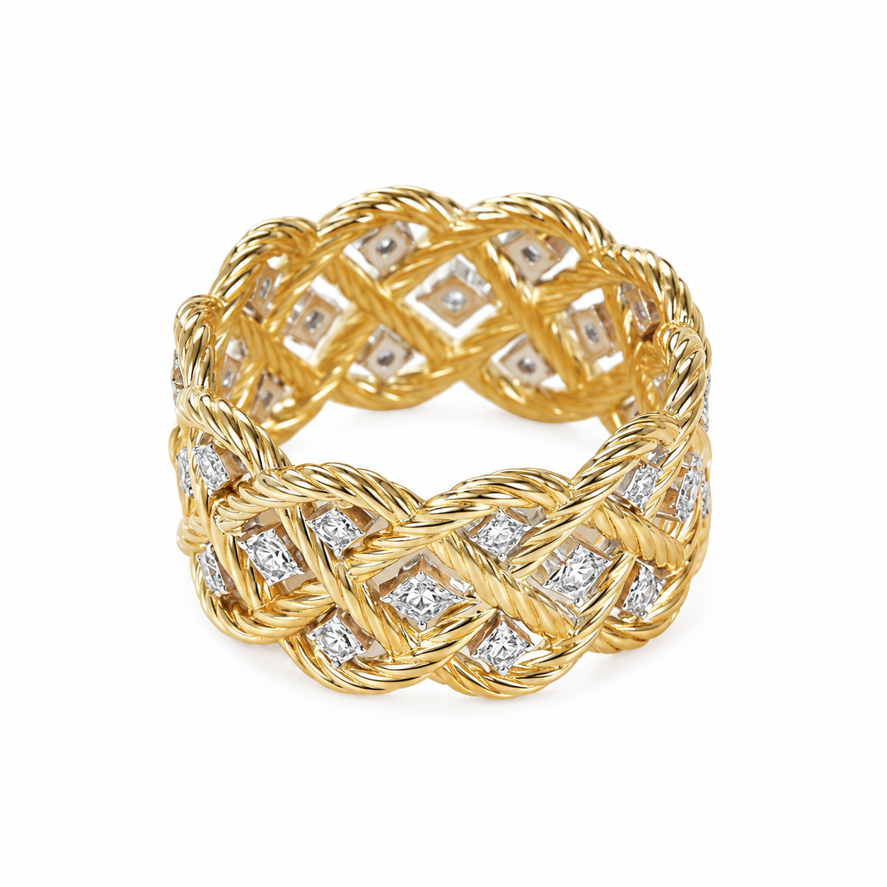 c128a99d-53ab-4887-82da-24e250b71639 18K Gold Twist Rope Ring