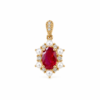 18K Yellow Gold Ruby, Pearl & Diamond Pendant