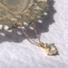 14K solitaire diamond necklace