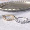 18K Solid Gold Diamond & Freshwater Pearl Ring