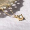 14K solitaire diamond necklace