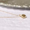 14K solitaire diamond necklace