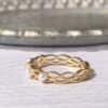Akoya Pearl Ring Solid Gold Diamond Dainty Ring Minimalist Weeding Band Anniversary Ring 14k 18k Gold Bridal Pearl Ring