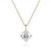 14K solitaire diamond necklace