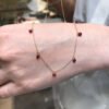 14K Genuine Ruby Necklace, Real Ruby Necklace, Pegion Blood Ruby, 18K Solid Gold Station Necklace， Birthstone Necklace, Bridesmaid Gifts