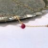 14K Genuine Ruby Necklace, Real Ruby Necklace, Pegion Blood Ruby, 18K Solid Gold Station Necklace， Birthstone Necklace, Bridesmaid Gifts