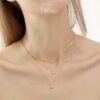 18K Solid Gold Diamond Necklace，14K Gold Solitaire Certified Diamond Necklace Gold Natural Diamond Necklace For Her Gift For Wife