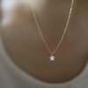 14K Solid Gold Star Necklace Gold，18K Gold Moissanite Star Necklace, Diamond Star Charm, Gift For Wife, Graduation Gift