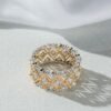 18K Solid Gold Diamond Ring, Vintage Ring Gold ，18K Gold Lace Ring, Real Gold Openwork Ring, Gold Stackable Band Ring, Wedding Band Ring