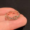 18K Solid Yellow Gold Chain ring, Layer Ring, Gold Stacking ring, Gold Chain ring, Gold Minimalist ring, Statement ring, Dainty gold ring