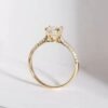 Moissanite engagement ring 14K Solid gold engagement ring Vintage engagement ring Round diamond twisted ring Anniversary promise ring