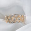 18K Solid Gold Diamond Ring, Vintage Ring Gold ，18K Gold Lace Ring, Real Gold Openwork Ring, Gold Stackable Band Ring, Wedding Band Ring
