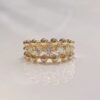 Bubble Design Diamonds Ring, Genuine Diamond Bonbon Ring，Halo Diamond Engagement Ring 14K Solid Gold Wedding Band