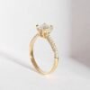 Moissanite engagement ring 14K Solid gold engagement ring Vintage engagement ring Round diamond twisted ring Anniversary promise ring