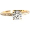 Moissanite engagement ring 14K Solid gold engagement ring Vintage engagement ring Round diamond twisted ring Anniversary promise ring