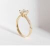 Moissanite engagement ring 14K Solid gold engagement ring Vintage engagement ring Round diamond twisted ring Anniversary promise ring